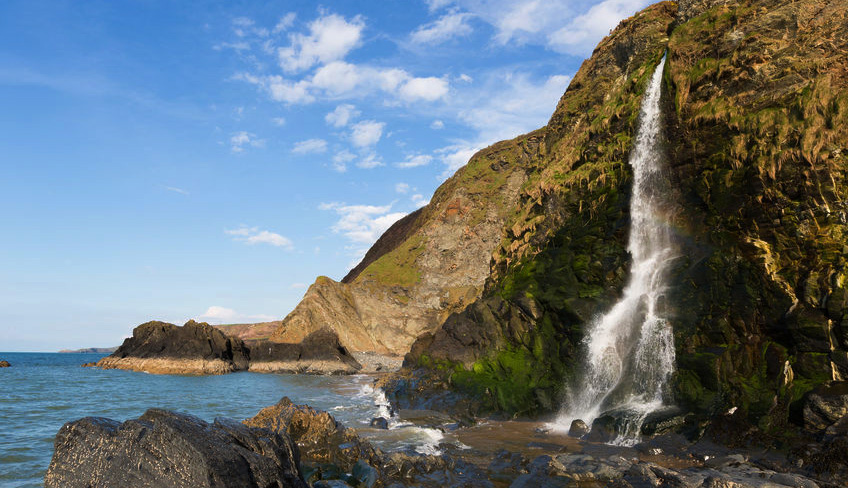 Tresaith Waterfall on the Ceredigion Coast Path